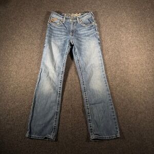 Ariat Boys B4 Relaxed Straight Leg Denim Jeans Blue Medium Wash Size 14
